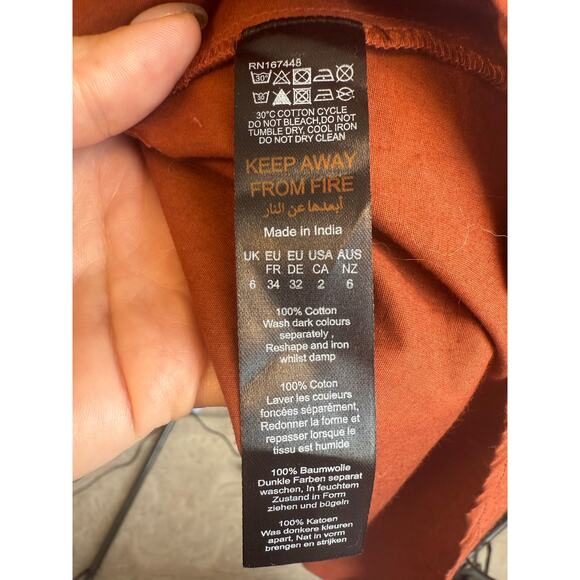 Nasty Gal NWT halter cut out puff sleeve maxi dress in rust gorgeous size 2 - Picture 5 of 9